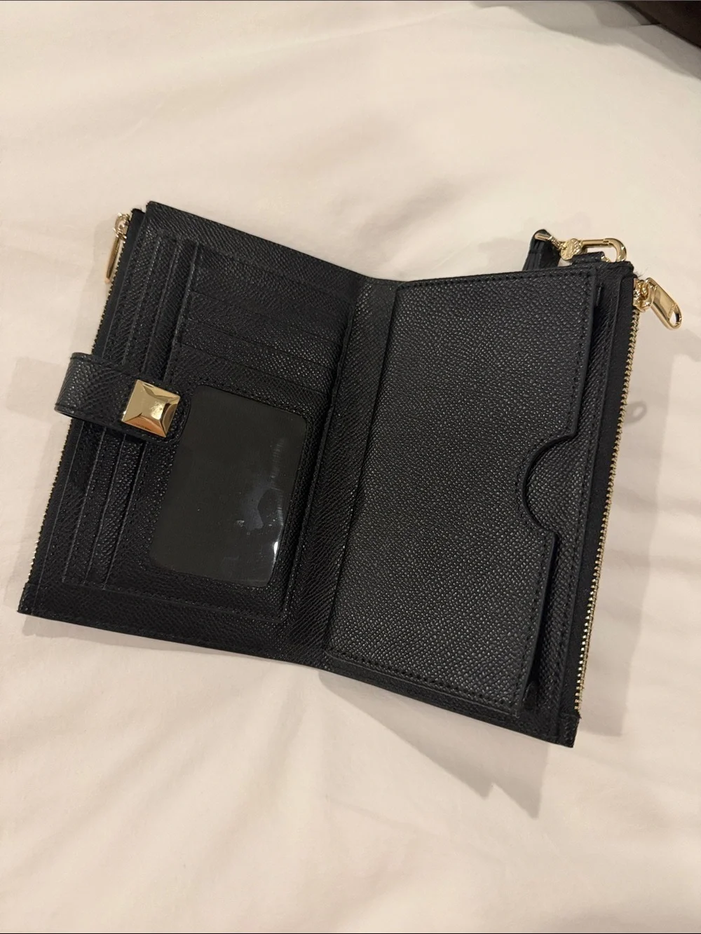Furla Black Leather Clutch Wallet